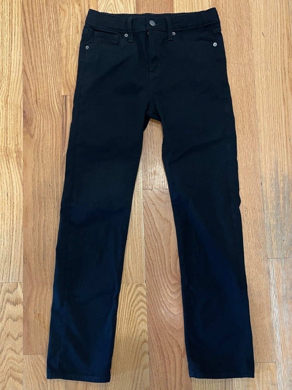 Boys Black Straight-Leg Slim Jeans
